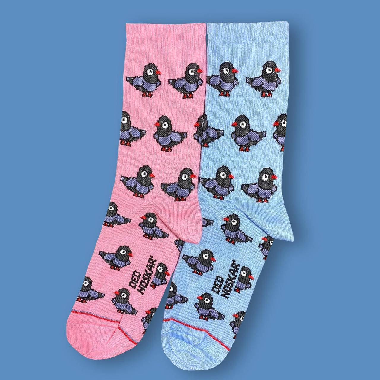 

Носки из высококачественного хлопка с оригинальным принтом "Курлик!", Разные цвета