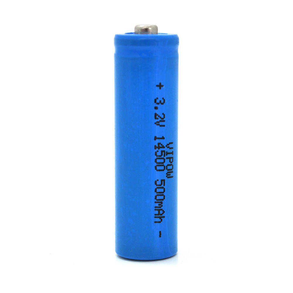 

Литий-железо-фосфатный аккумулятор 14500 Lifepo4 Vipow IFR14500 TipTop, 500mAh, 3.2V, Blue Q50/500