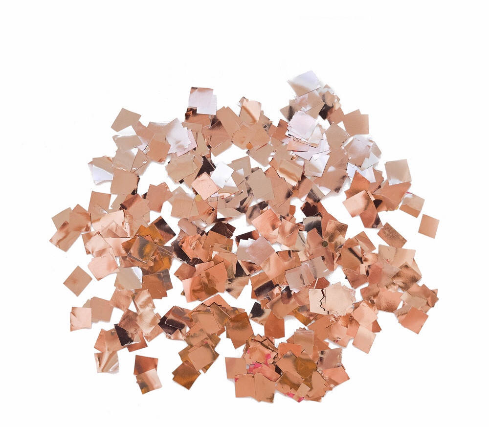 

Конфетти квадратики розовое золото