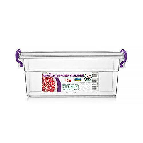 

Контейнер для еды Народный продукт объём 1.6 л с ручками, Прозрачный