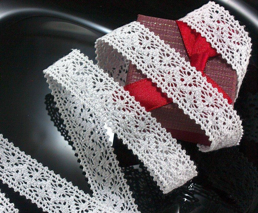 

(1 метр) кружево натуральное хлопок (лен) 2 см Цвет - Белый (лен-1215)