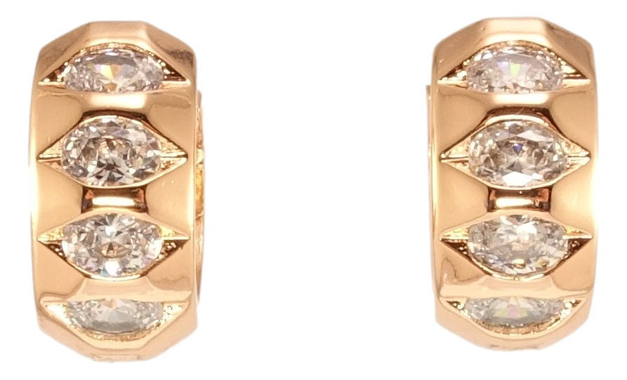 

Серьги Xuping Позолота РО колечки "Дорожки кристаллов"