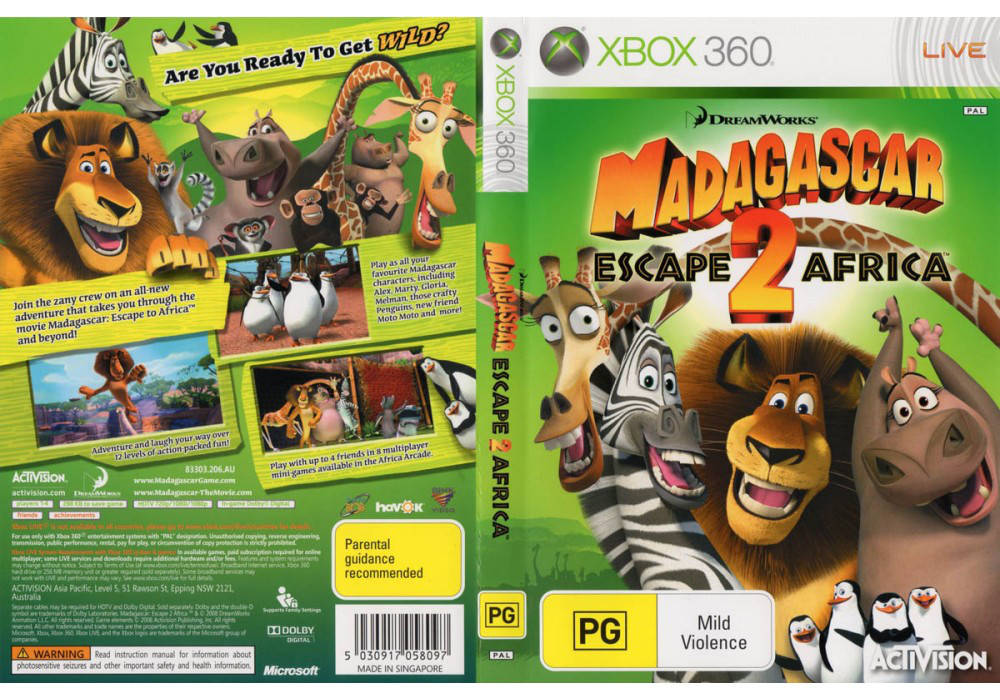 

Игра для игровой консоли Xbox 360, Madagascar: Escape 2 Africa