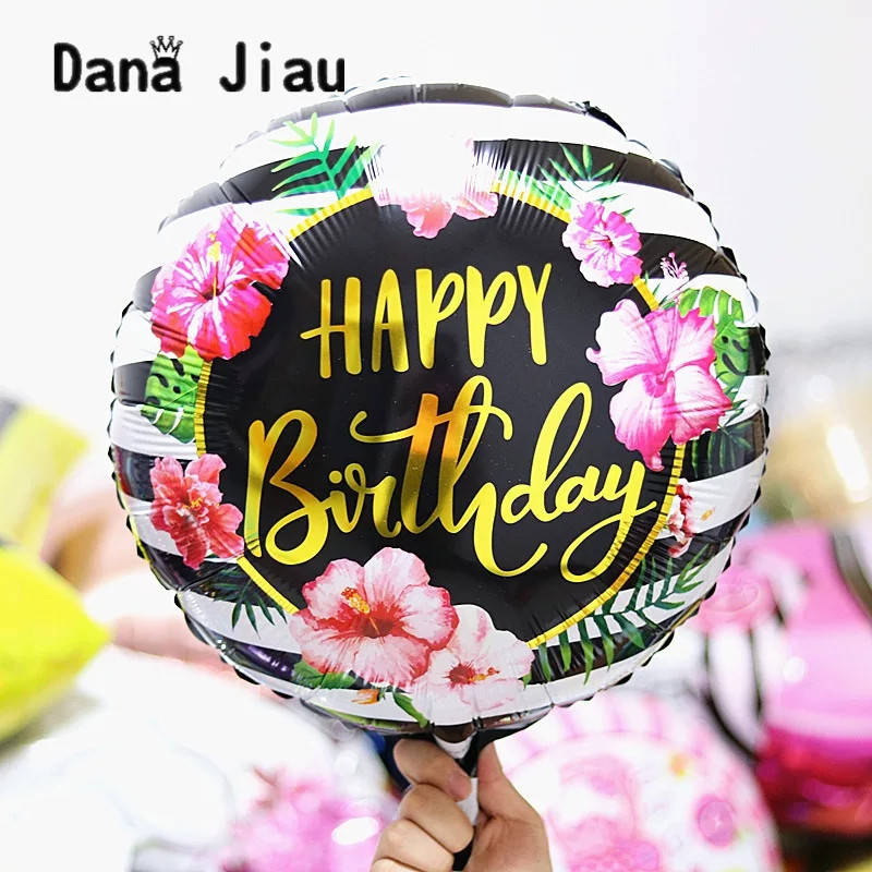 

Шар фольгированный круг Happy birthday 45см