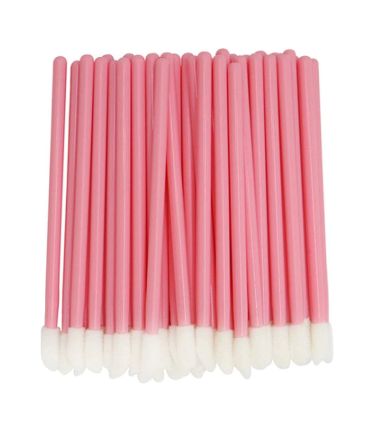 

Одноразовые кисточки для макияжа, аппликатор для губной помады, макробраши розовые в пакете, 50 шт