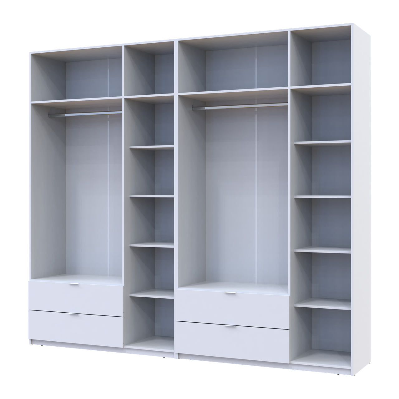 Розпашна Шафа для одягу Doros Лукас Білий 3+3 ДСП 270х50х240 (42005114) 3