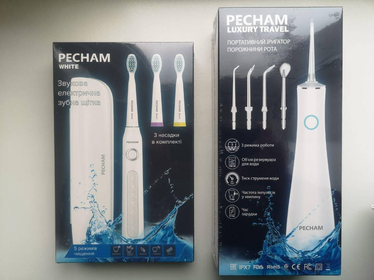 

Ирригатор + зубная щетка Pecham White Travel