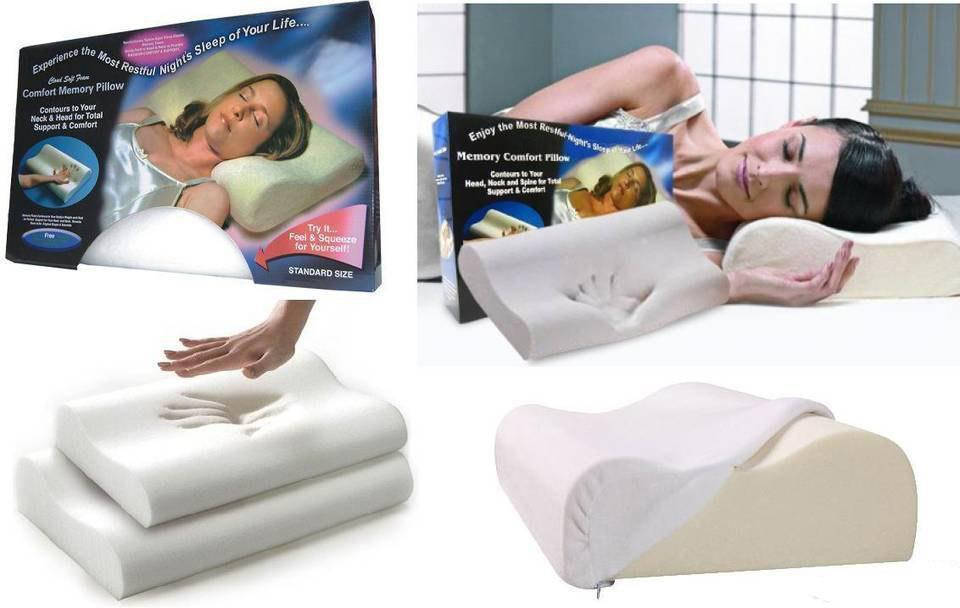 

Ортопедическая подушка Comfort Memory Pillow с наволочкой, подушка с памятью, Белый