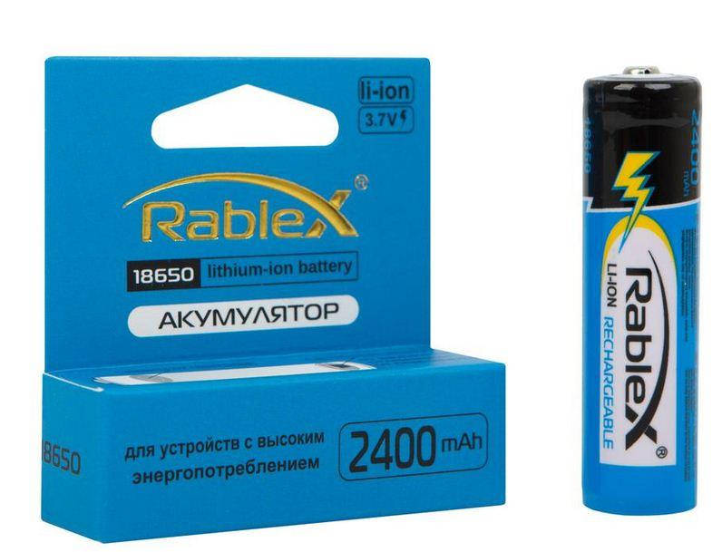 

Аккумулятор RABLEX Li-ion 18650 2400mAh (блакитний) с защитой