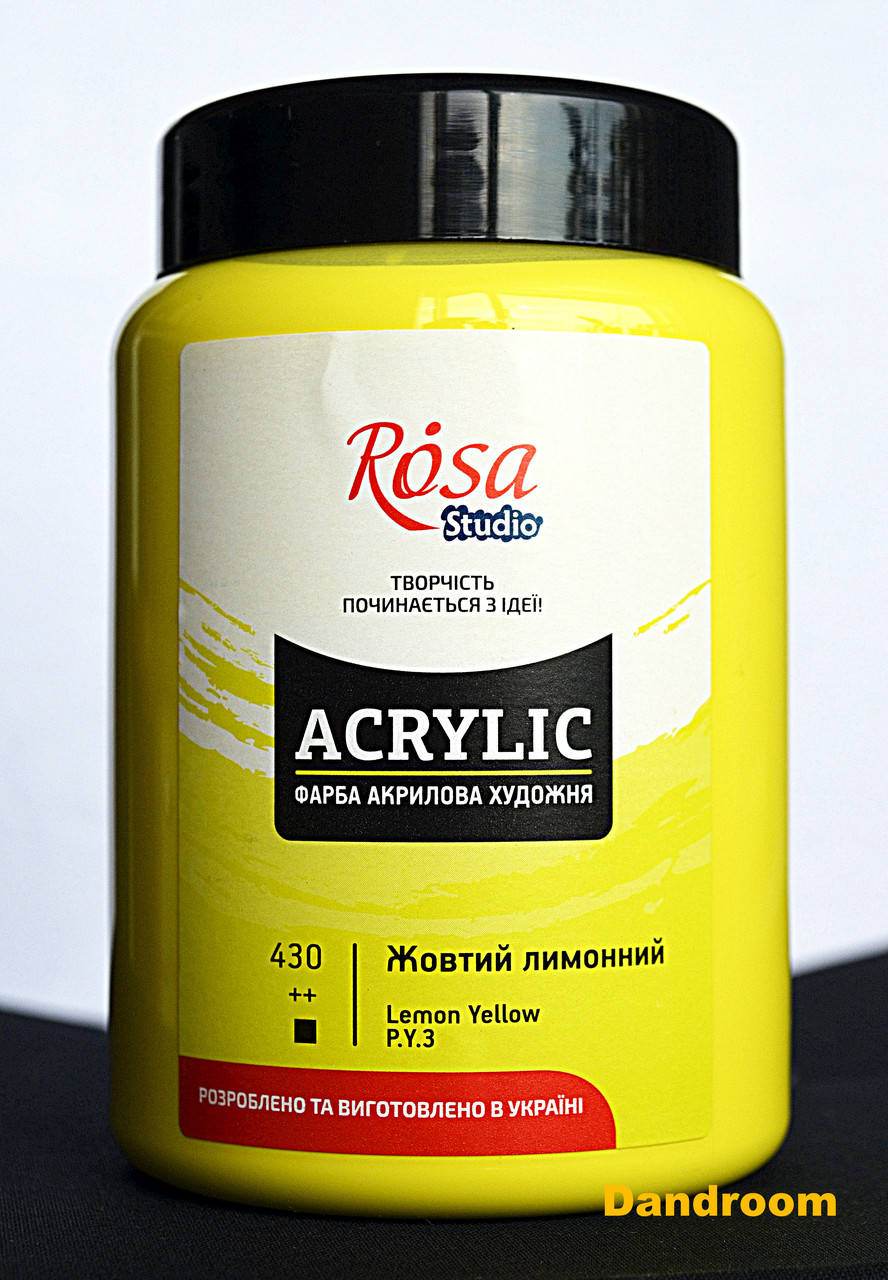 

Краска акриловая, Желтая лимонная, 400 мл, ROSA Studio