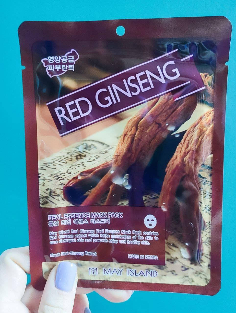

Тканевая маска с красным женьшенем May Island Red Ginseng Real Essence Mask Pack 25 мл
