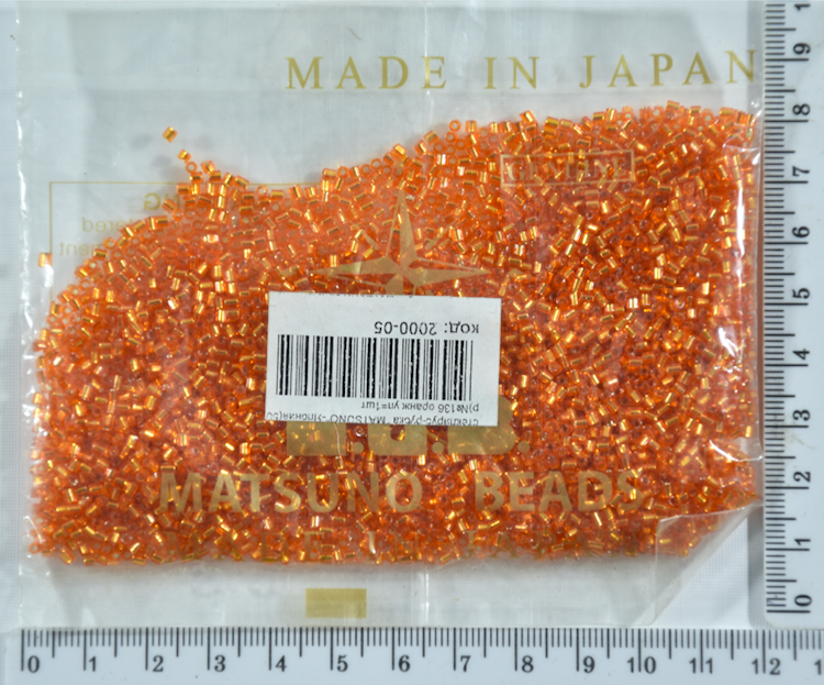 

Стеклярус рубка "MATSUNO" Япония 50гр №136 оранж уп=1шт