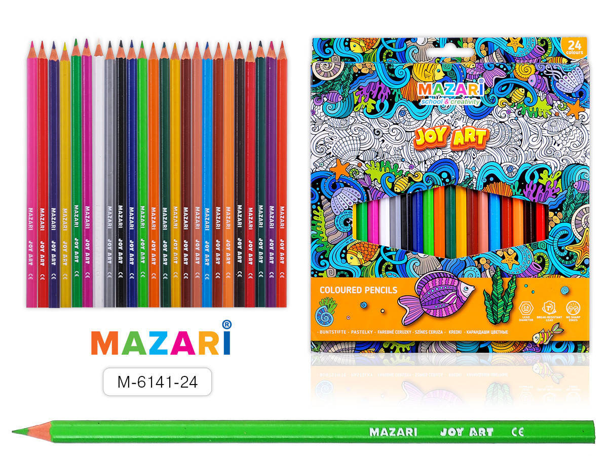 

Карандаши цветные пластиковые JOY ART, 24 цвета, Разные цвета