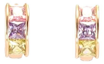 

Серьги Xuping Позолота 18K колечки "Три цветных кристалла"