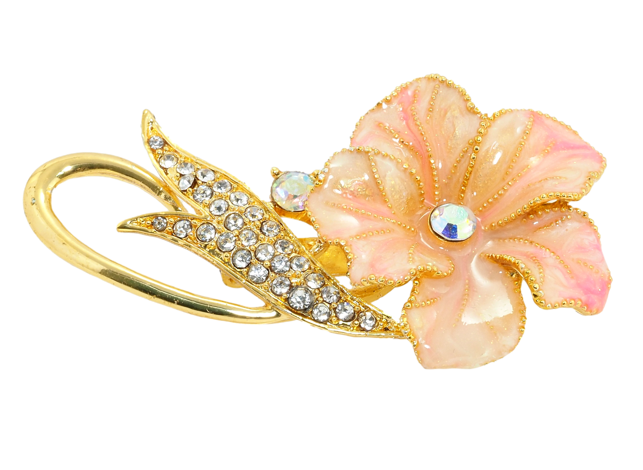 

Брошь "Цветок со стразами и прокраской эмалью"