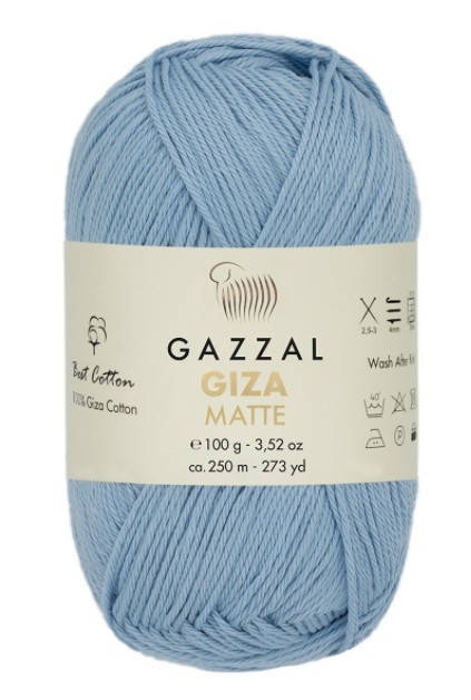 

Gazzal Giza Matte (Газзал Гиза Матте) № 5574 голубой (Пряжа хлопок, нитки для вязания)