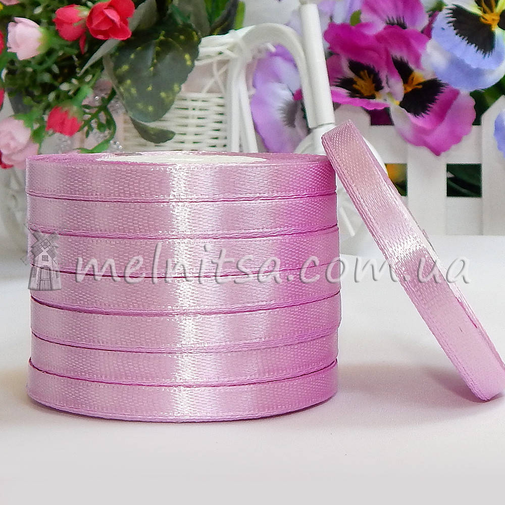 

Атласная лента 0,6 см, №45 св.сиреневый, рулон 23 м