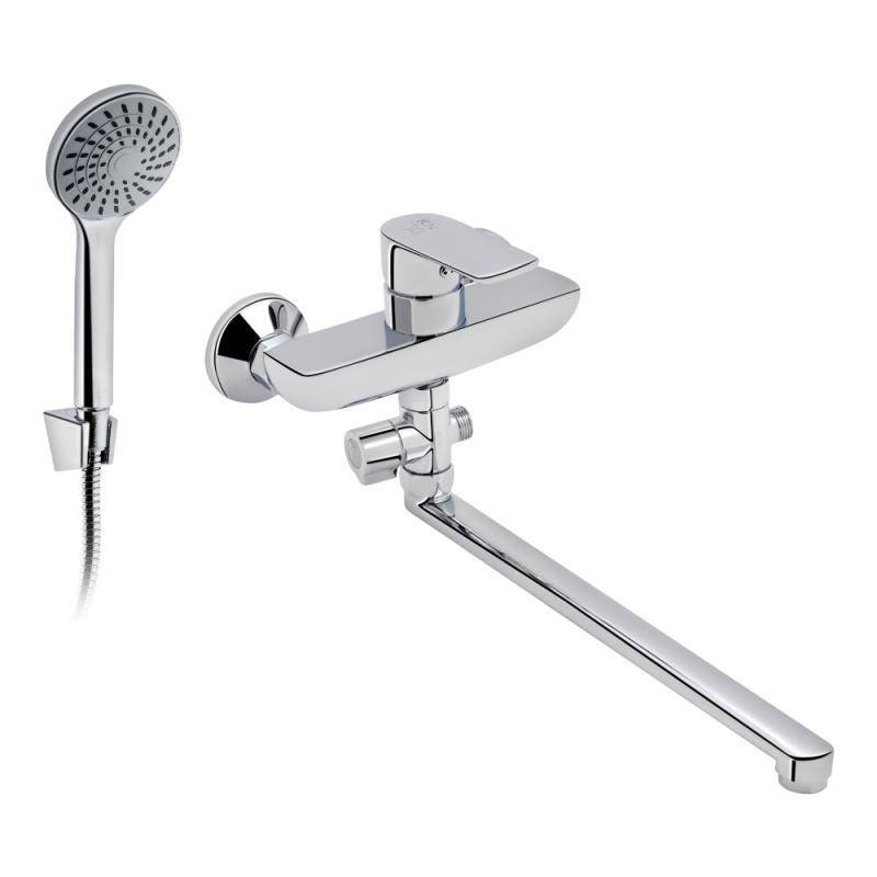 

Cмеситель для ванной однозахватный с поворотным изливом LIDZ 23 48 LIDZCRM23480052 хром латунь 77867