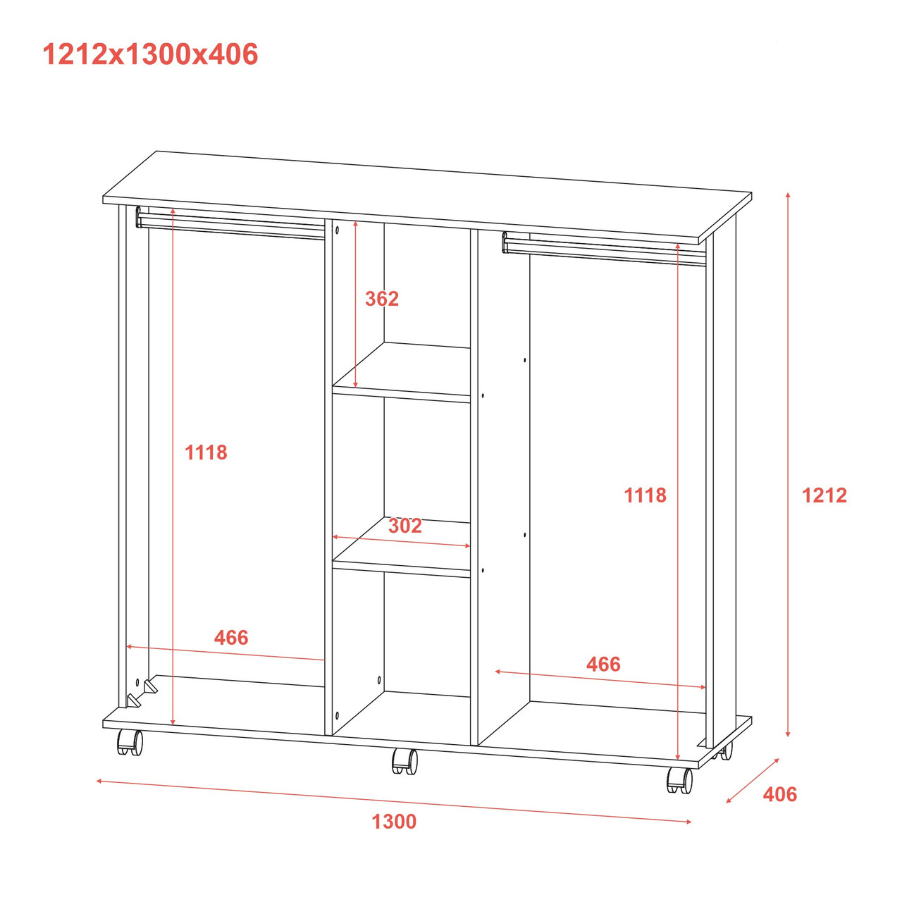 Гардеробна стійка Doros Д3 Дуб сонома 130х40.1х121 (41510112) 6