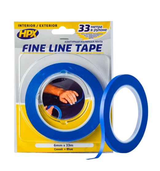 

Малярная лента HPX FINE LINE для тонких углов (блистер) 6мм х 33м