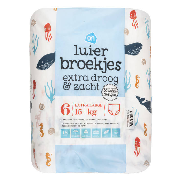 

Подгузники-трусики Albert Heijn Нидерланды 6 (15+кг) 72шт премиум серия, Белый