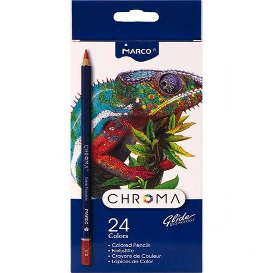 

Карандаши цветные Marco Chroma 24 цветов шестигранные картонная упаковка 8010-24CB, 931350