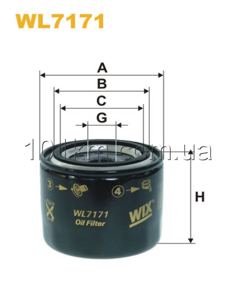 

Фильтр масляный WIX WL7171 (OP 617)