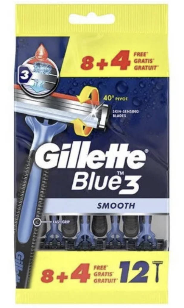 

Станок Gillette Blue 3, 12шт, Синий