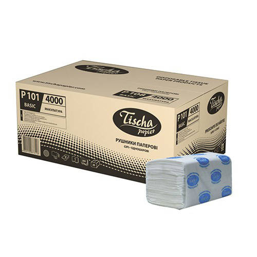 

Полотенца бумажные в листах BASIC, 1-слойные, V-складка, 36-38 г/м², серые, 20 пачек по 200 листов, Серый