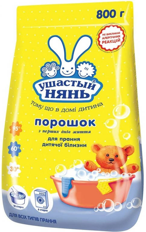 

Стиральный порошок Ушастый нянь Для детского белья 800 г 01285