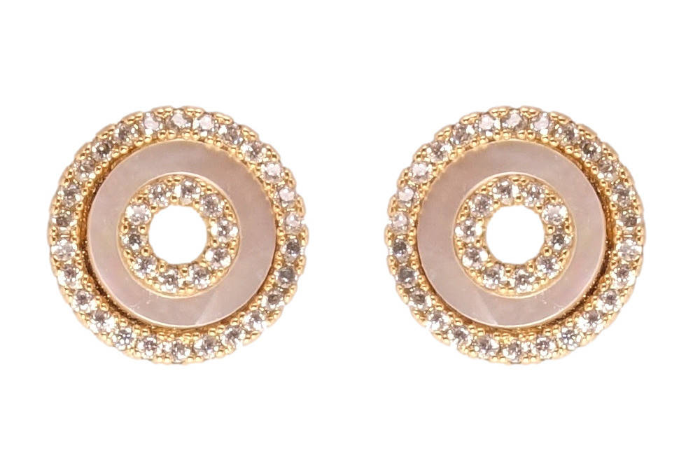 

Серьги Xuping QQMM Позолота 18K гвоздики (пусеты) "Колечки с цирконием и прямоугольными вставками" ø 10мм