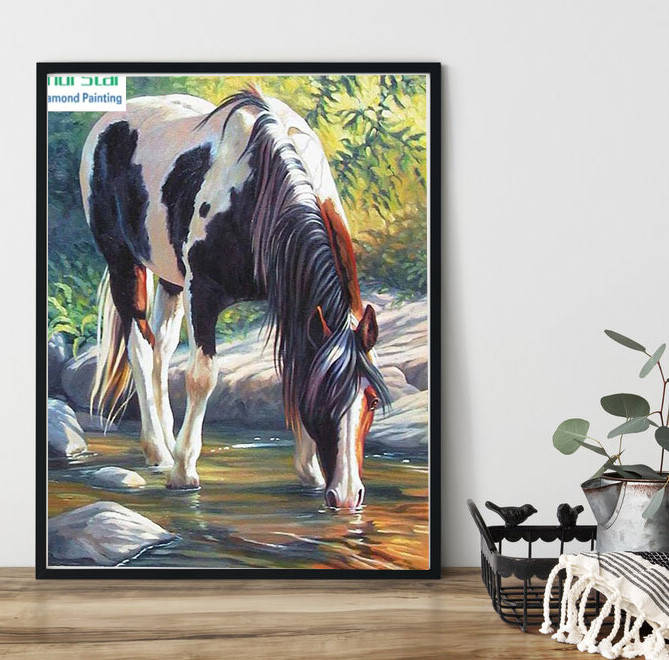 

Алмазная мозаика "Водопой", картина стразами. Матовая. 20*30 см