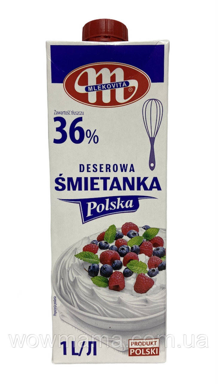 

Вершки Smietanka Polska 36% Mlekovita, 1 л 5900512300559