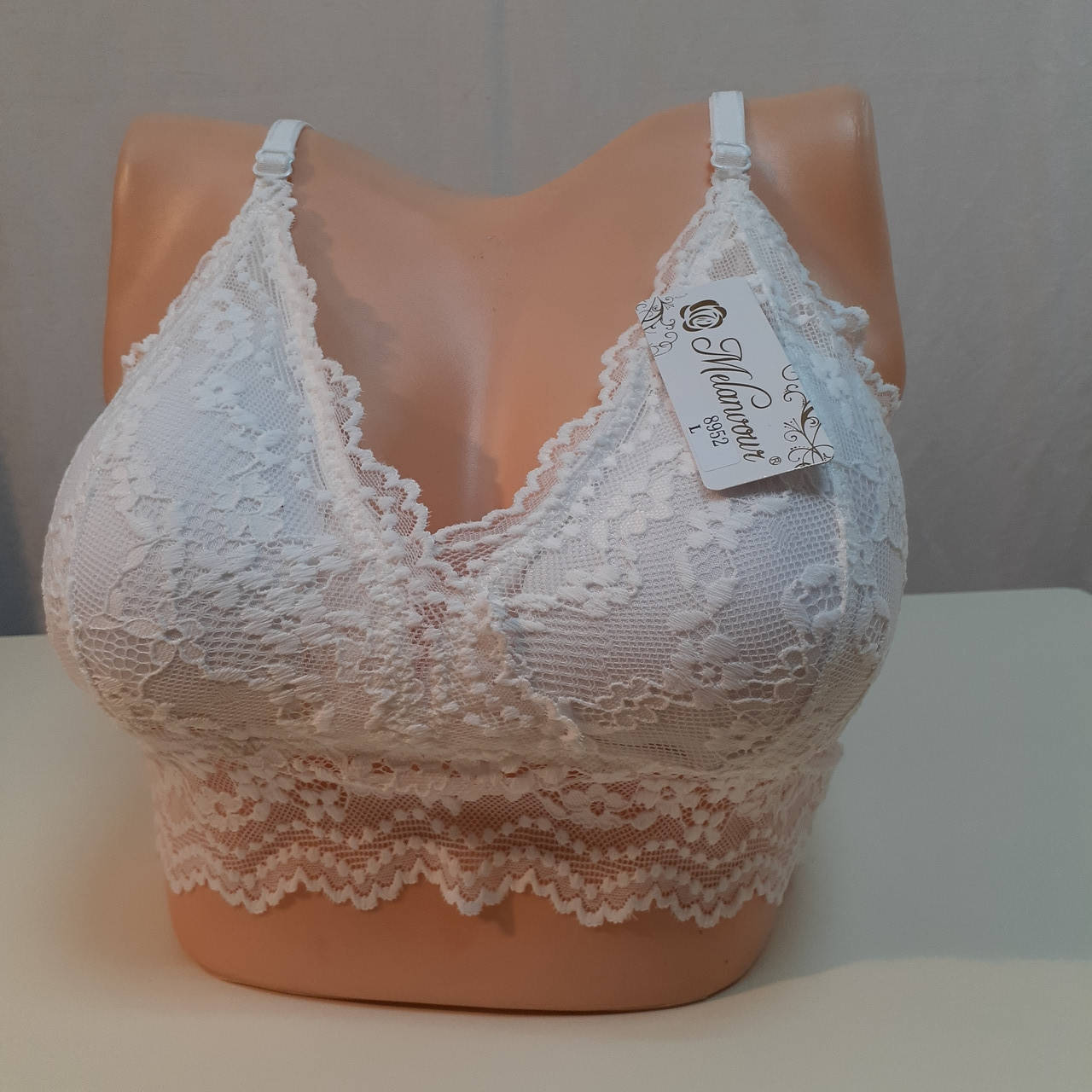 

Женский кружевной топ с чашечками, Белый