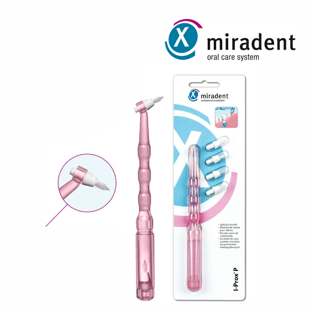 

Монопучковая щетка miradent l-Prox P розовая