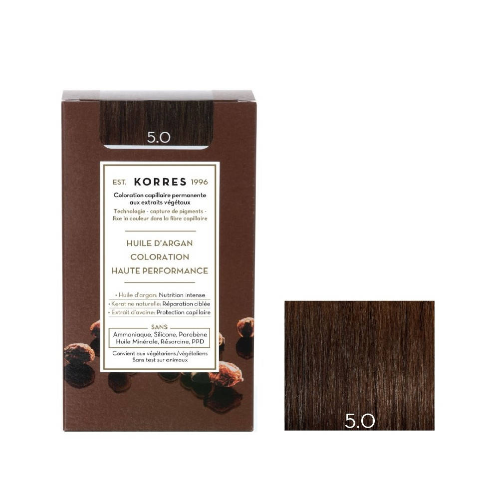 

Краска для волос Korres Argan Oil Permanent Color 5.0 Светло-коричневый