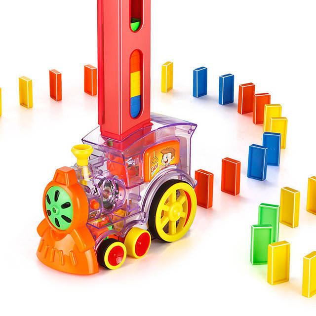 

Детская игрушка паровоз домино DOMINO Happy Truck 100 деталей / Поезд домино