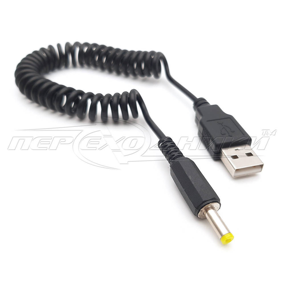 

Кабель питания USB to DC 4.0x1.7 мм, витой 1.2м, Черный