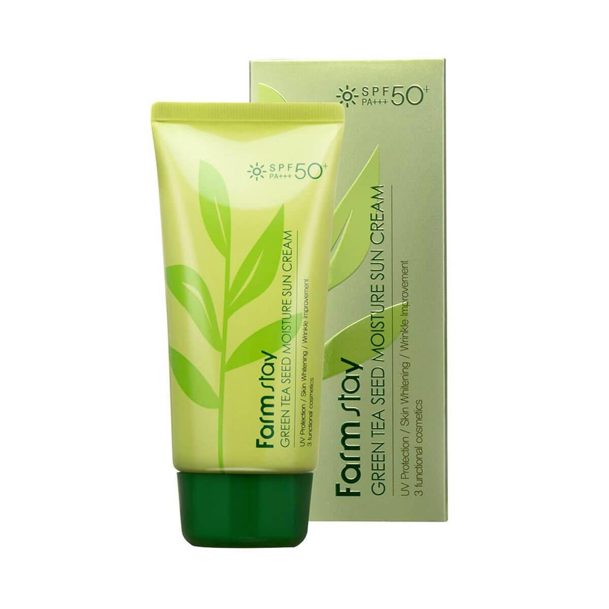 

FarmStay Green Tea Seed Moisture Sun Cream SPF50 Солнцезащитный крем с зеленым чаем, 70 г