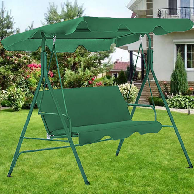 

Садовая качеля 3-х местная FunFit Relax, стальной каркас зелёная, Зелёный