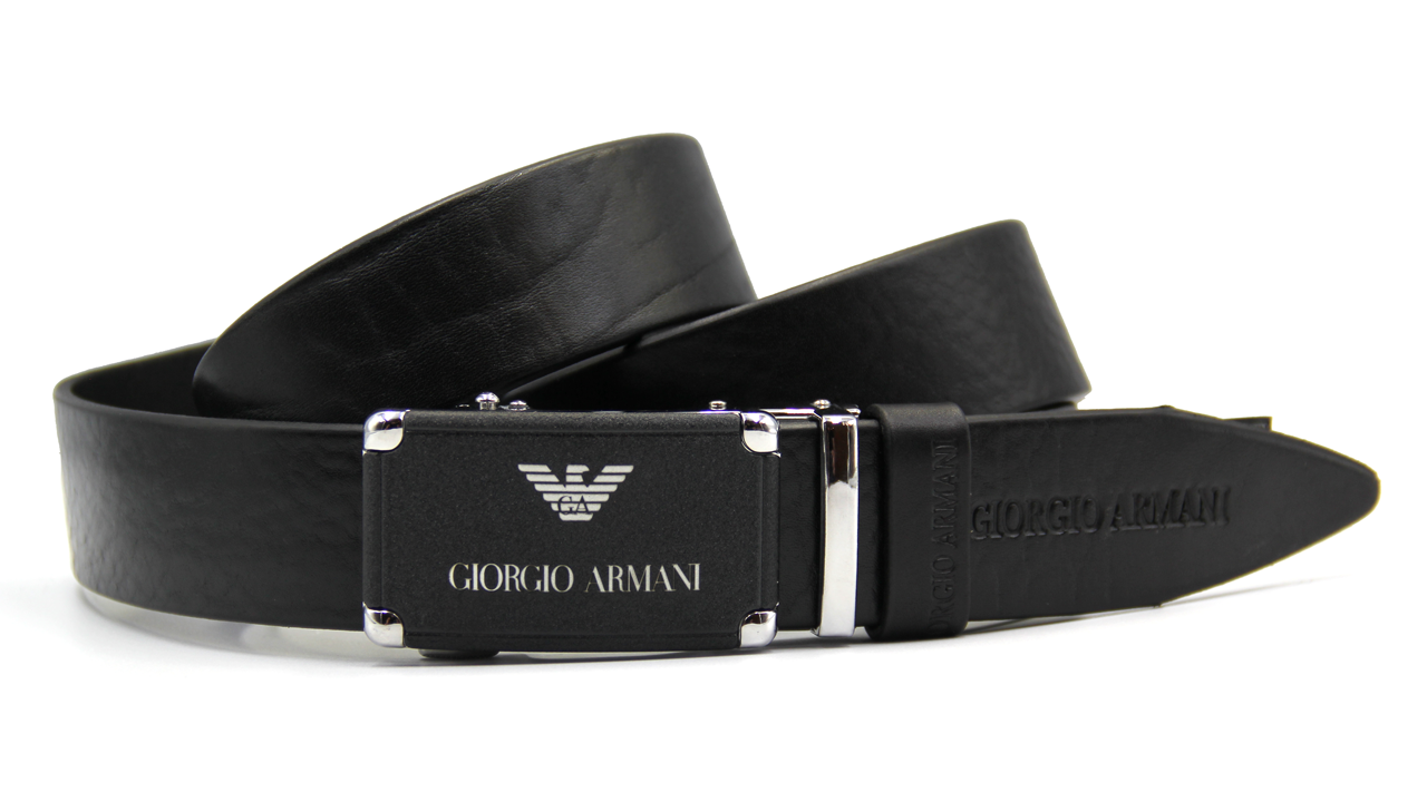 

Кожаный пояс Giorgio Armani мужской итальянская кожа люкс качество, Черный
