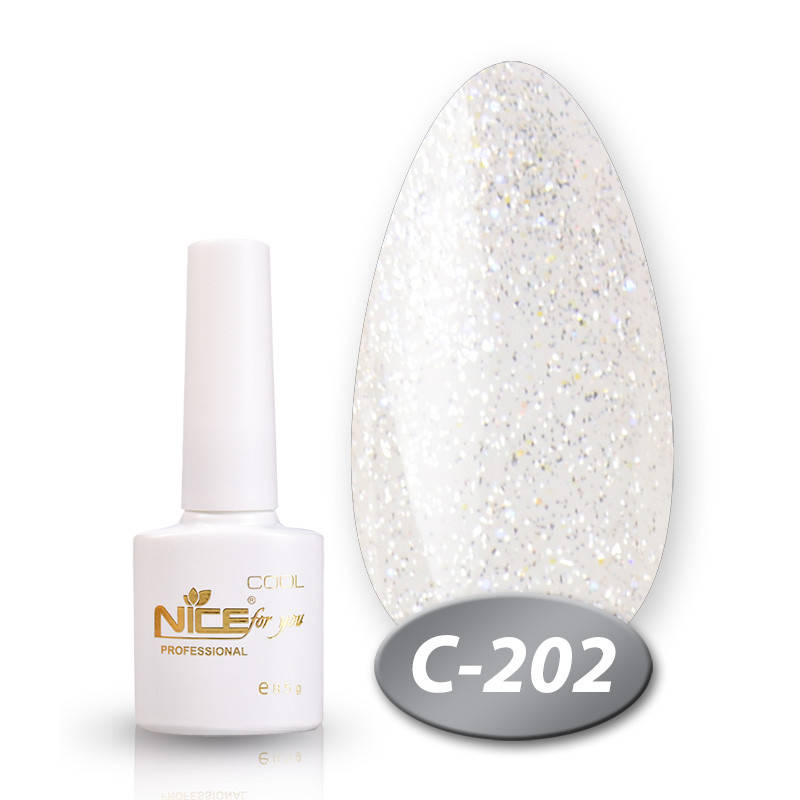 

Гель-лак Nice for you Cool C-202 серебряный блеск 8,5мл