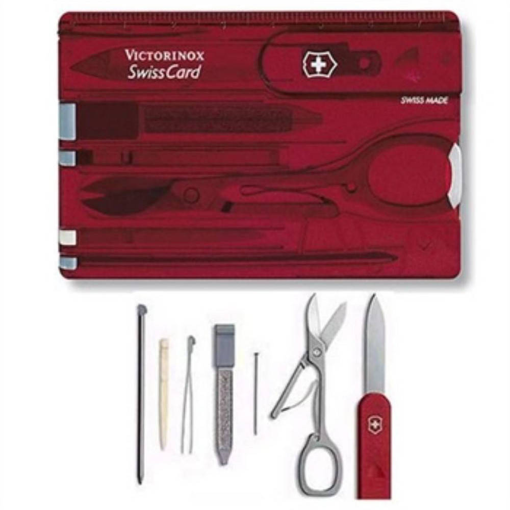 

Швейцарская карта Victorinox SwissCard Classic 0.7100.T 10 функций, Красный