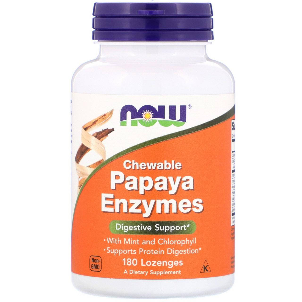 

Ферменты папайи Now Foods, Жевательные 180 пастилок для рассасывания