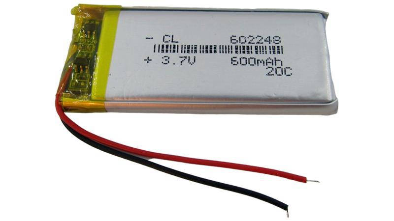 

Аккумулятор LiPo 3.7V 602248 600mAh 20C 6*22*48мм (16972)