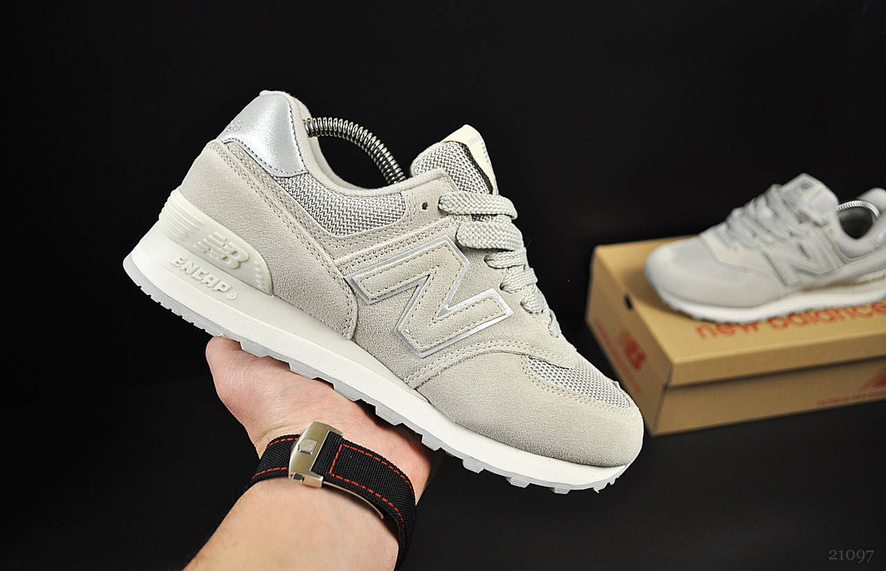

Женские кроссовки New Balance 574 бежевые арт 21097 (жіночі, нью беленс), Бежевый