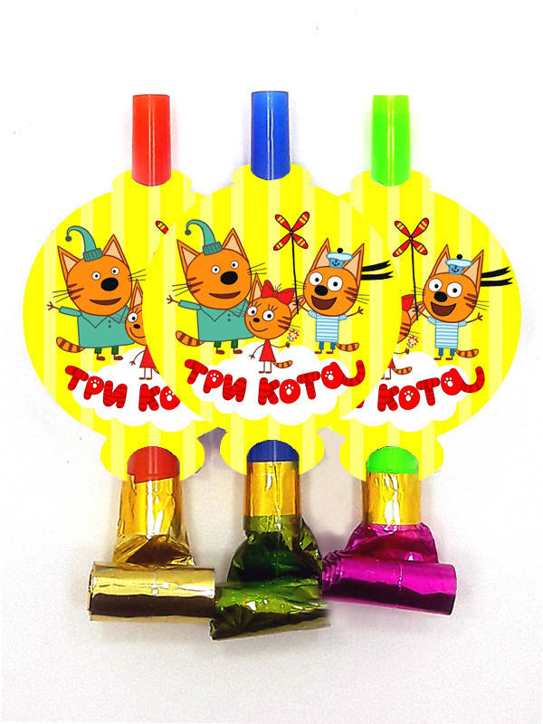 

Язычки - гудки карнавальные "Три Кота" (6 шт/уп) малотиражные -