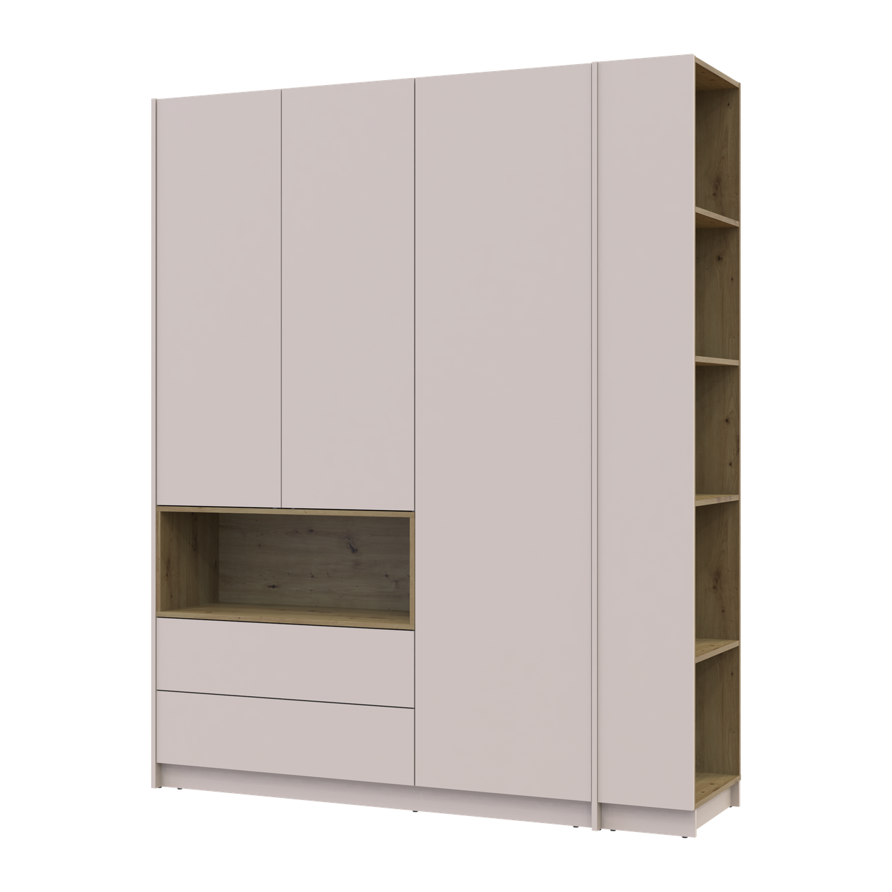 Шафа для одягу з нішею та етажеркою Doros Дейл Кашемір/Дуб Артізан 3 ДСП 178х52х220 (44900338) 2