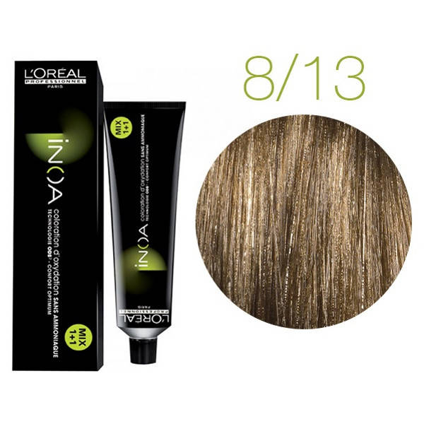 

Крем-краска для волос L'Oreal Professionnel INOA Mix 1+1 №8/13 Светлый блонд 60 мл