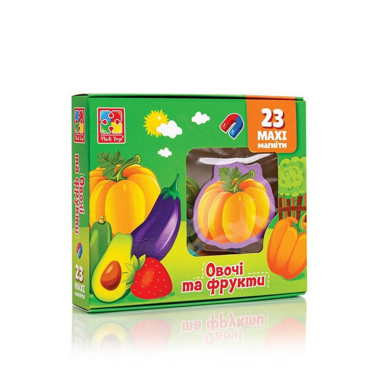 

Набір магнітів Овочі та фрукти Укр Vladi Toys, Разные цвета